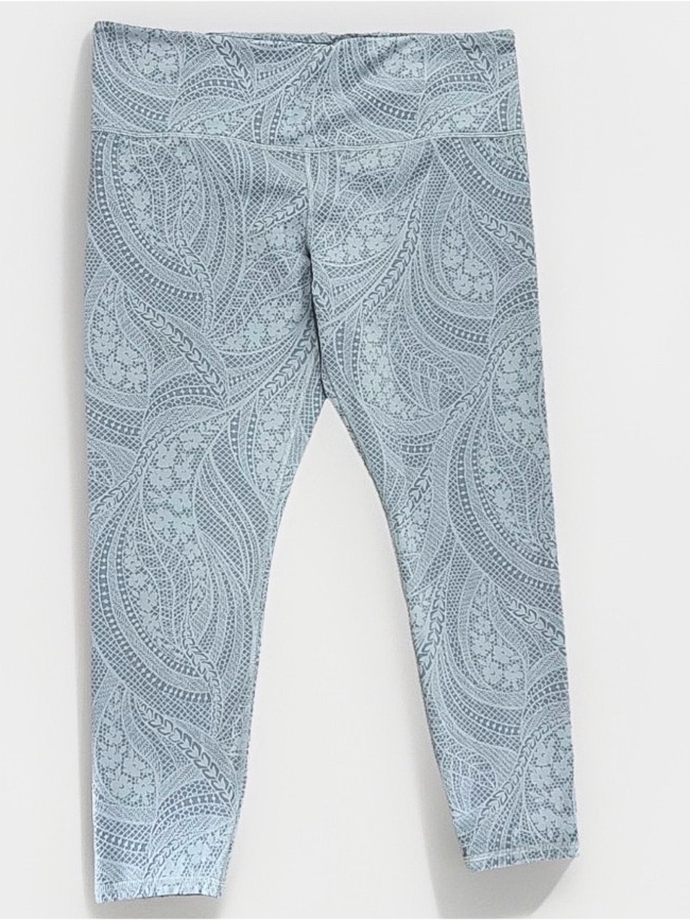 Athleta Leggings Womens XL Blue Floral Elation Textured Tight High Rise